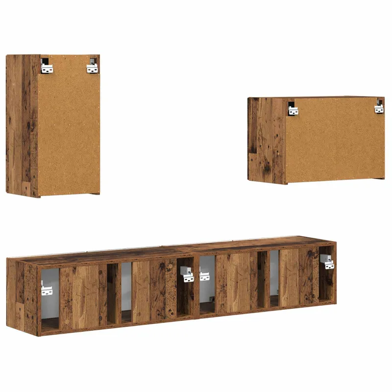 TV sieninio kabineto komplektas 4 pcs Senas medis