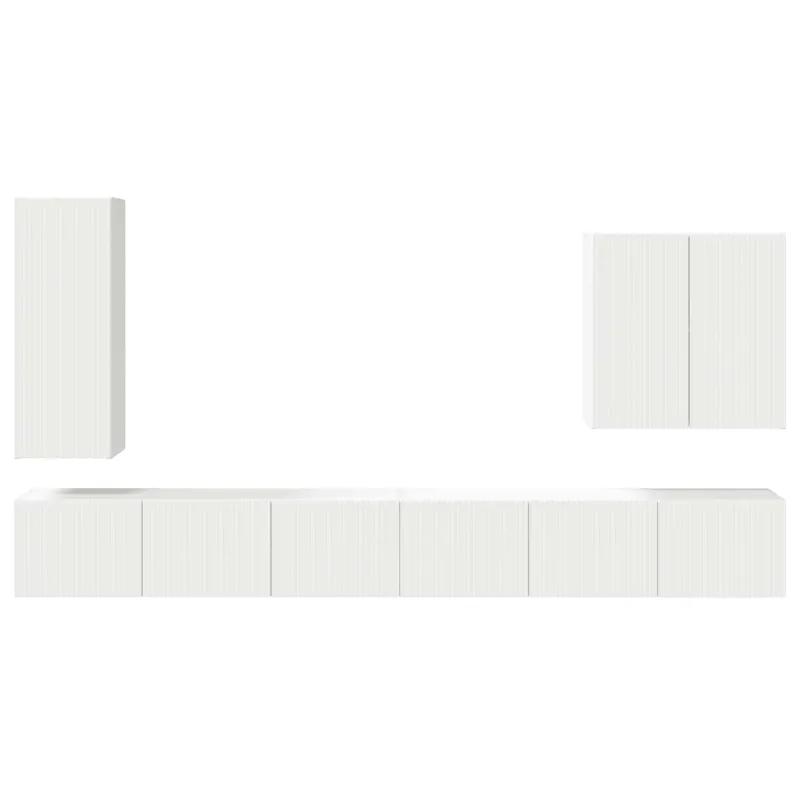 TV sieninio kabineto komplektas 6 pcs Balta