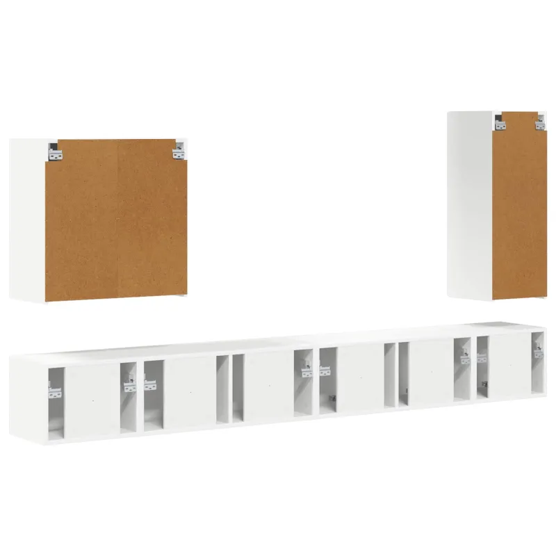 TV sieninio kabineto komplektas 6 pcs Balta