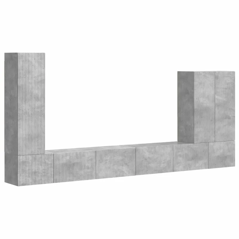 TV sieninio kabineto komplektas 6 pcs Betono pilka