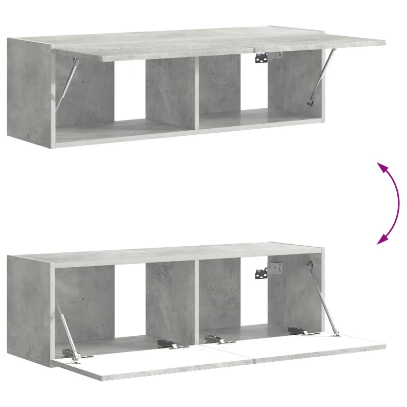 TV sieninio kabineto komplektas 6 pcs Betono pilka