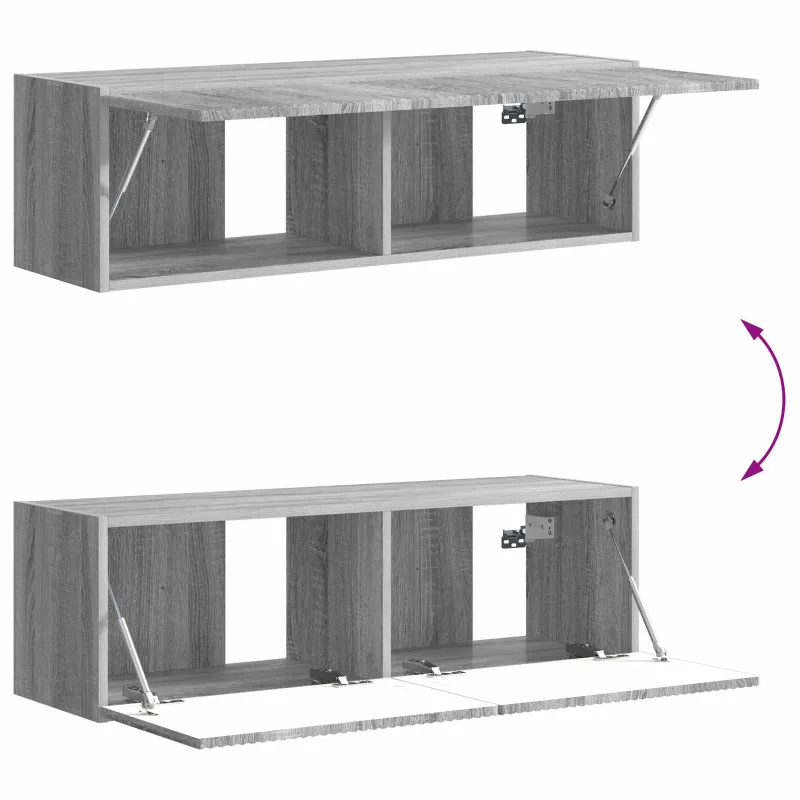 TV sieninio kabineto komplektas 6 pcs Pilkas Sonoma