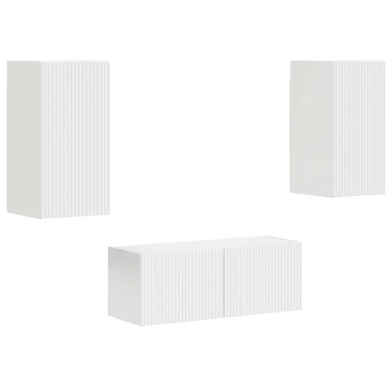 TV spintelių komplektas 2 pcs Balta Apdirbta mediena