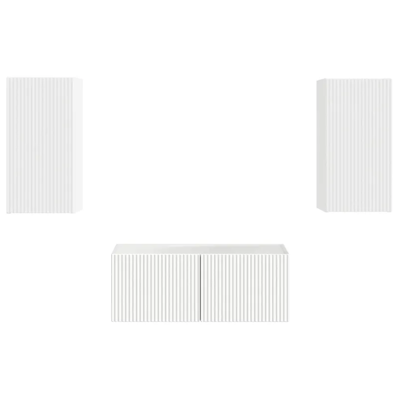 TV spintelių komplektas 2 pcs Balta Apdirbta mediena