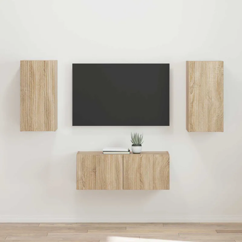 TV spintelių komplektas 2 pcs Sonoma ąžuolas Apdirbta mediena