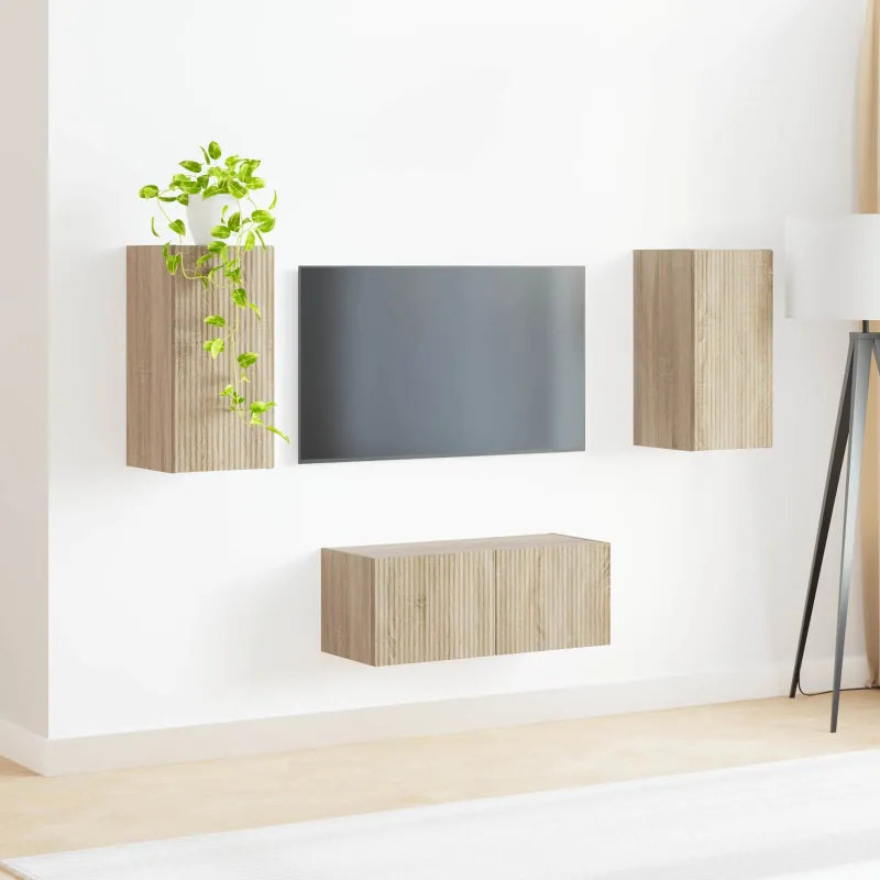 TV spintelių komplektas 2 pcs Sonoma ąžuolas Apdirbta mediena