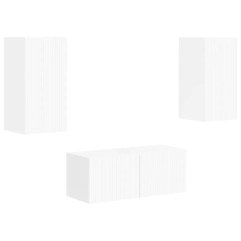 TV spintelių komplektas 2 pcs Aukštai blizganti balta