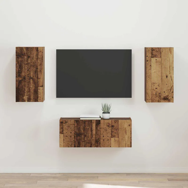 TV spintelių komplektas 2 pcs Senas medis Apdirbta mediena