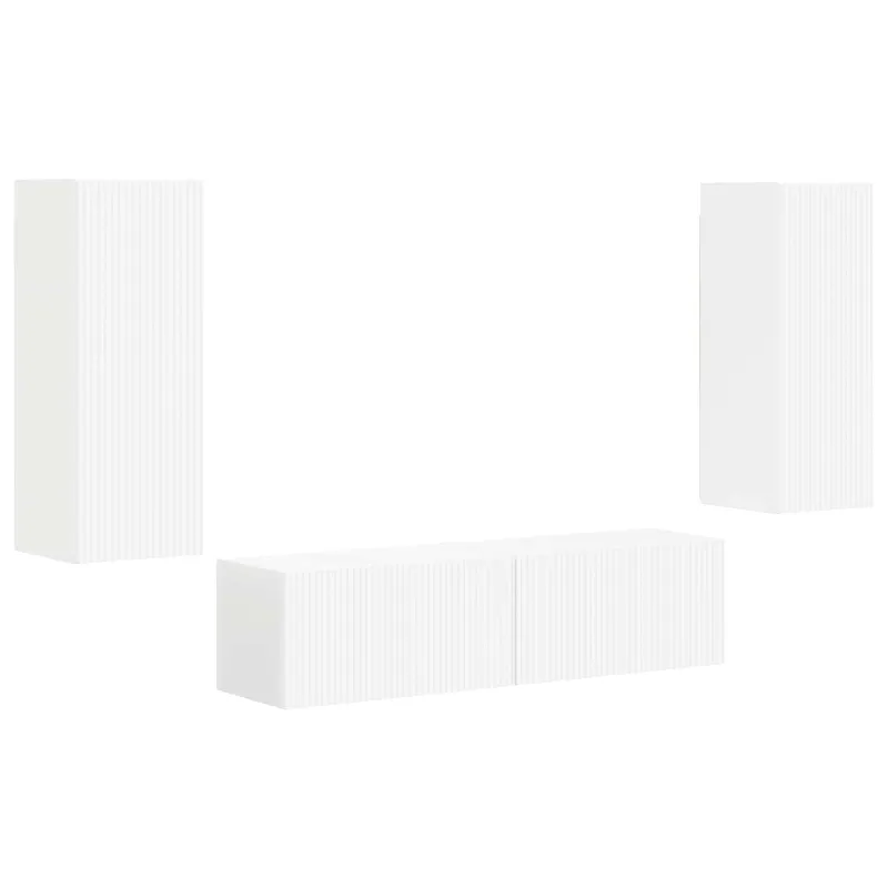 TV spintelių komplektas 2 pcs Balta Apdirbta mediena