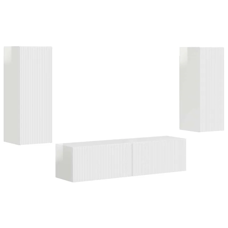 TV spintelių komplektas 2 pcs Aukštai blizganti balta
