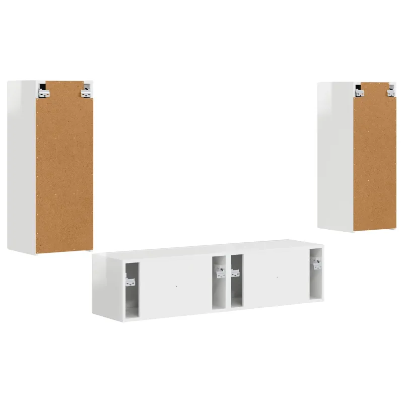 TV spintelių komplektas 2 pcs Aukštai blizganti balta