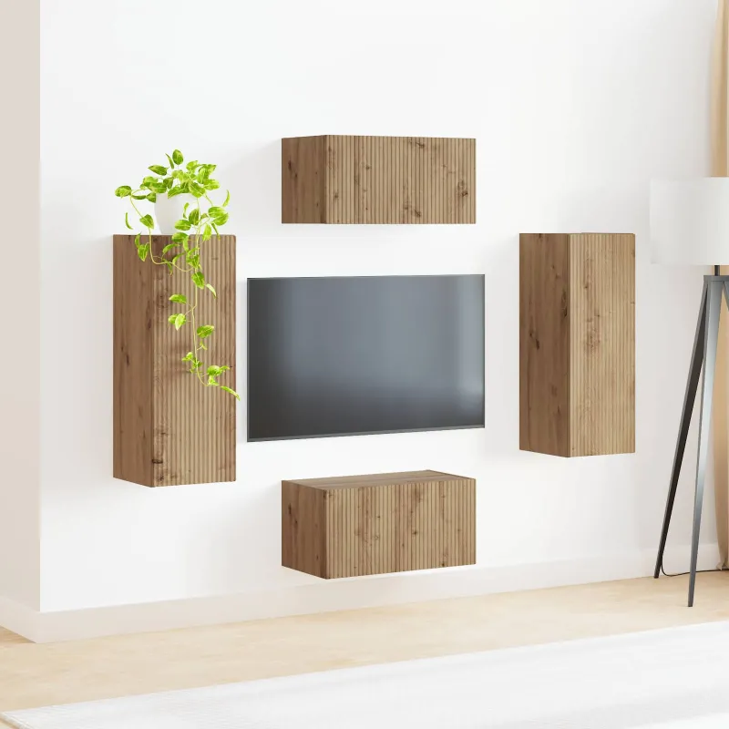 TV spintelių komplektas 2 pcs Amatininkų ąžuolas