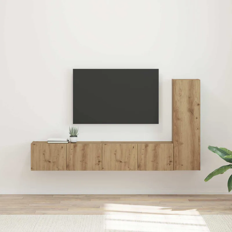 TV spintelių komplektas 3 pcs Amatininkų ąžuolas