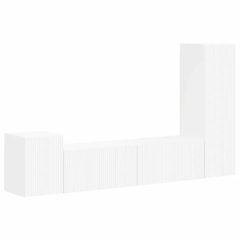 TV spintelių komplektas 4 pcs Balta Apdirbta mediena