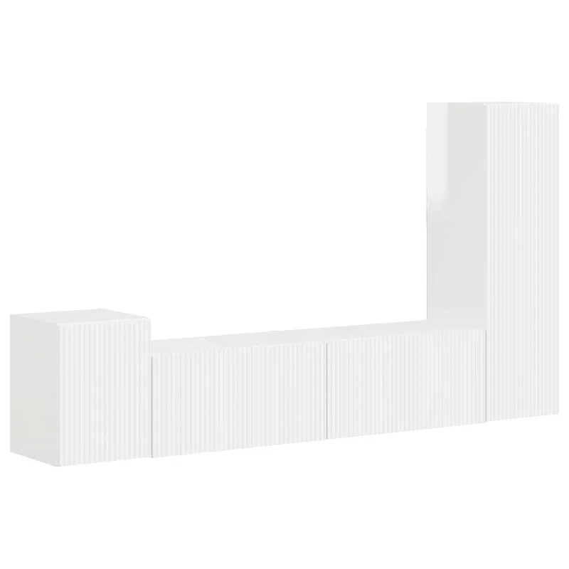 TV spintelių komplektas 4 pcs Aukštai blizganti balta
