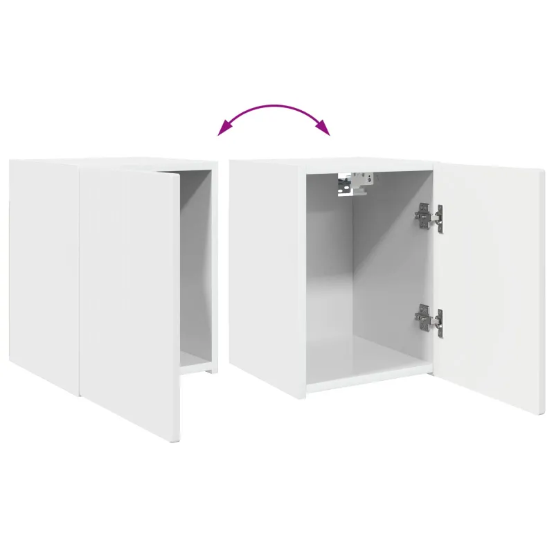 TV spintelių komplektas 4 pcs Aukštai blizganti balta