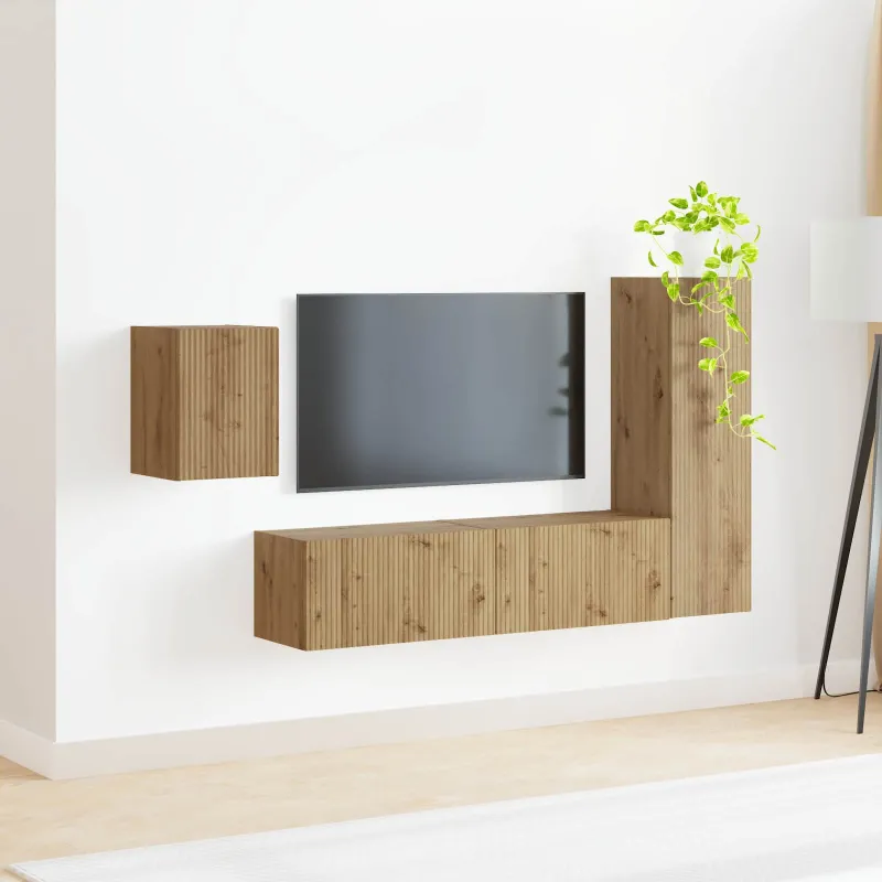 TV spintelių komplektas 4 pcs Amatininkų ąžuolas