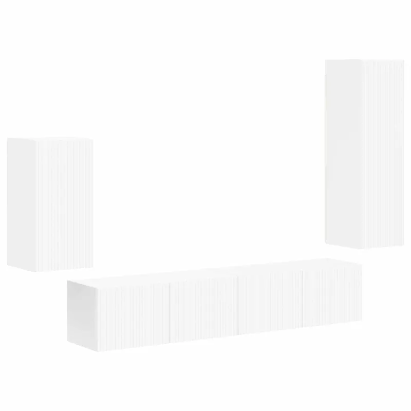 TV spintelių komplektas 4 pcs Balta Apdirbta mediena