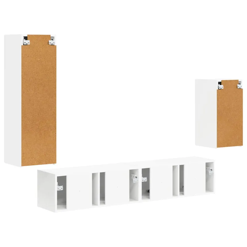 TV spintelių komplektas 4 pcs Balta Apdirbta mediena