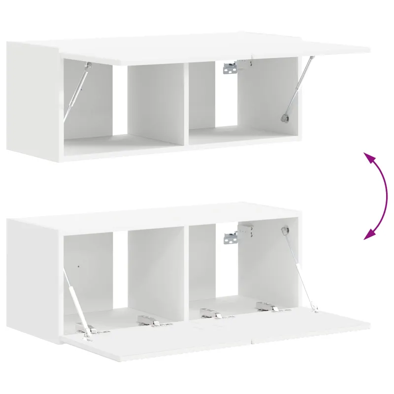 TV spintelių komplektas 4 pcs Balta Apdirbta mediena