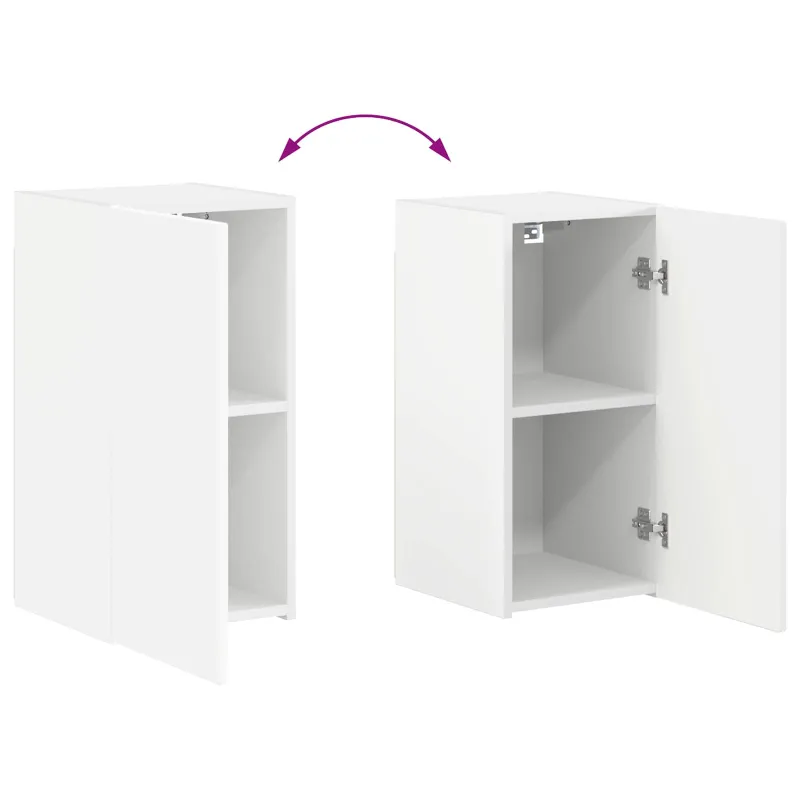 TV spintelių komplektas 4 pcs Balta Apdirbta mediena