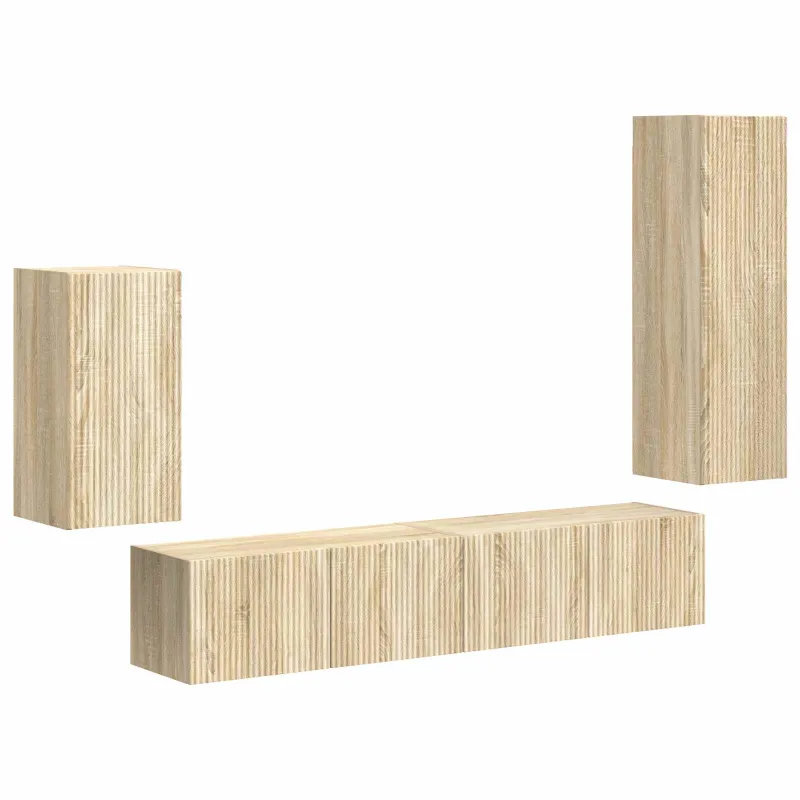TV spintelių komplektas 4 pcs Sonoma ąžuolas Apdirbta mediena