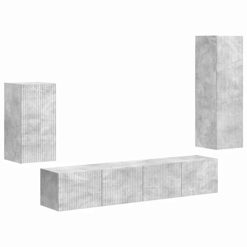 TV spintelių komplektas 4 pcs Betono pilka Apdirbta mediena