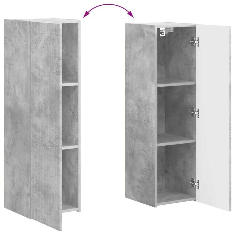 TV spintelių komplektas 4 pcs Betono pilka Apdirbta mediena