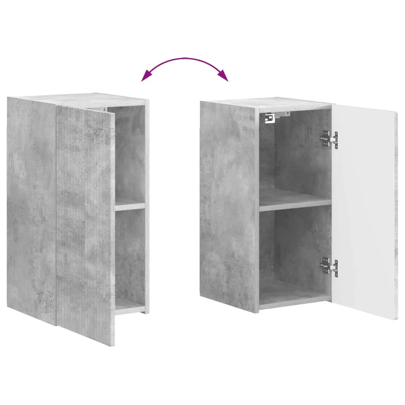 TV spintelių komplektas 4 pcs Betono pilka Apdirbta mediena