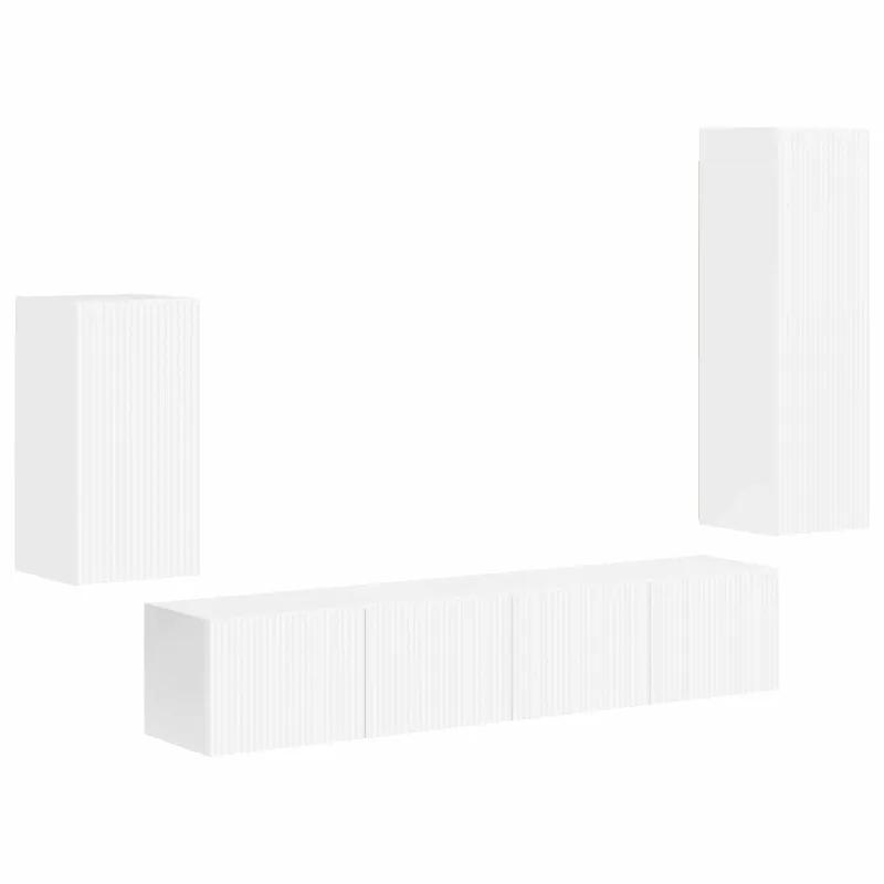 TV spintelių komplektas 4 pcs Aukštai blizganti balta