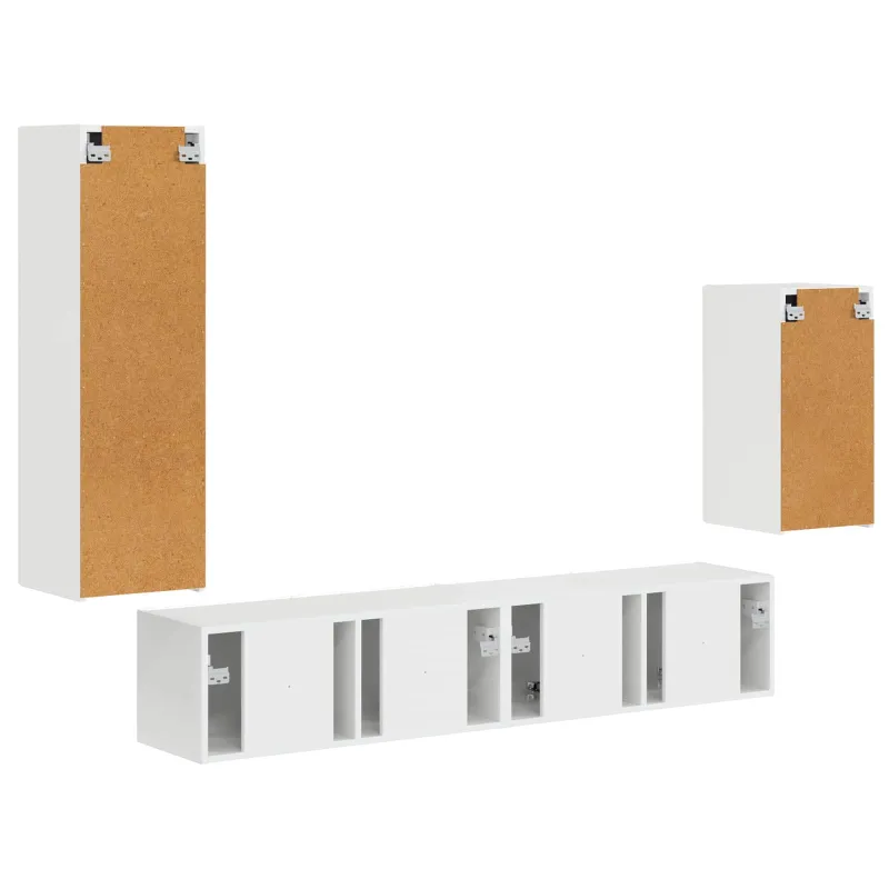 TV spintelių komplektas 4 pcs Aukštai blizganti balta