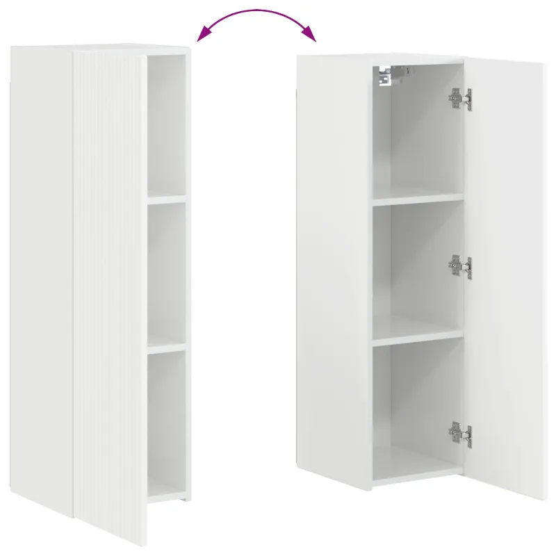 TV spintelių komplektas 4 pcs Aukštai blizganti balta