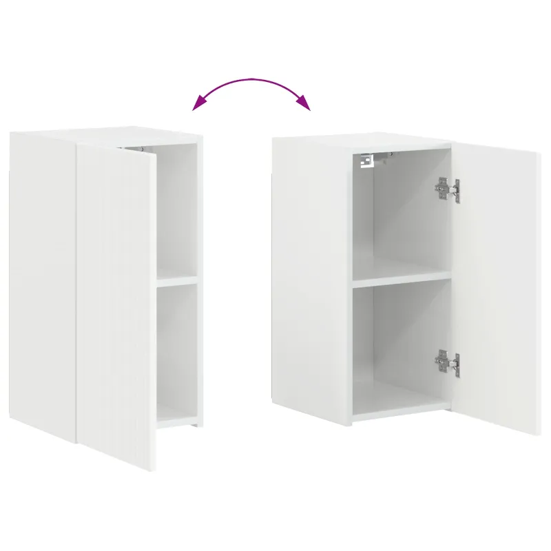 TV spintelių komplektas 4 pcs Aukštai blizganti balta