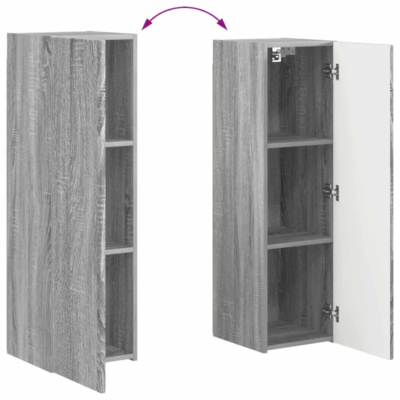 TV spintelių komplektas 4 pcs Pilkas Sonoma Apdirbta mediena