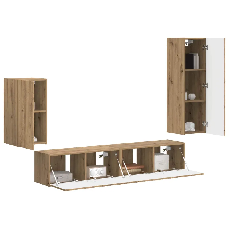 TV spintelių komplektas 4 pcs Amatininkų ąžuolas