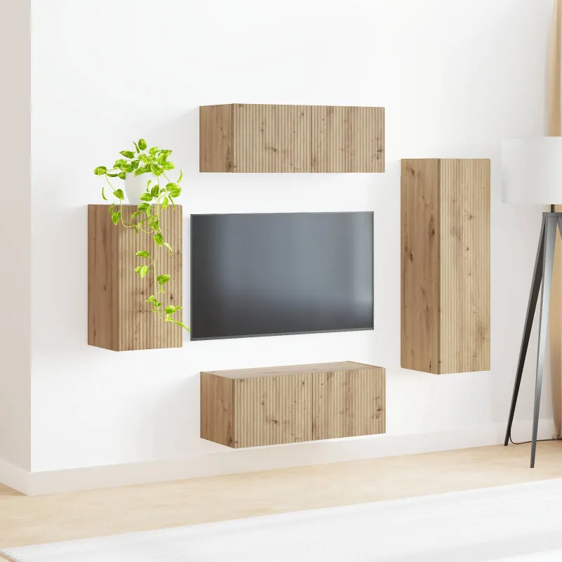 TV spintelių komplektas 4 pcs Amatininkų ąžuolas