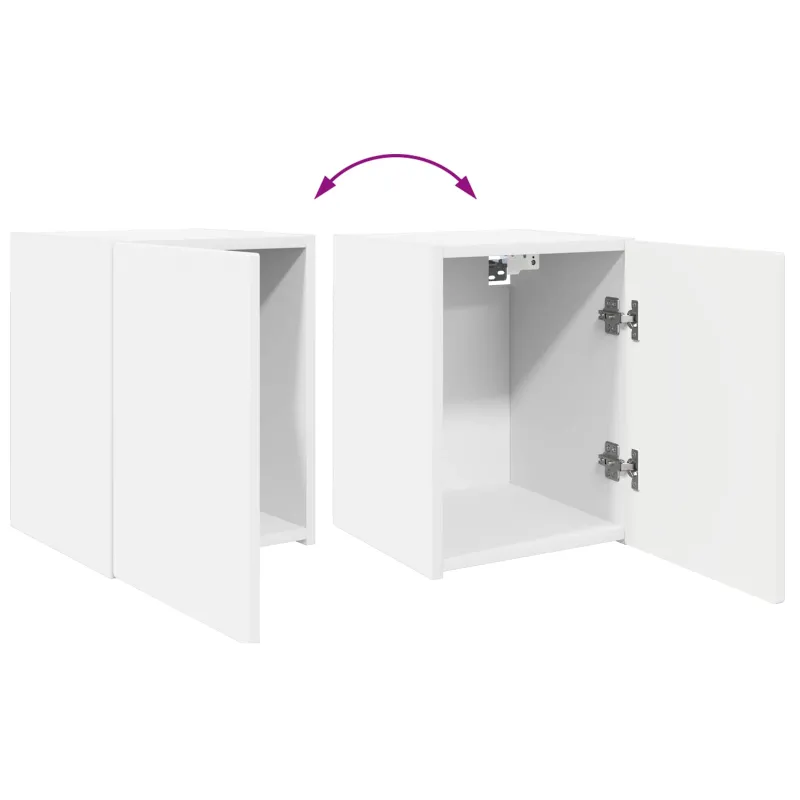 TV spintelių komplektas 3 pcs Balta Apdirbta mediena