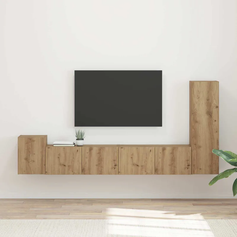 TV spintelių komplektas 3 pcs Amatininkų ąžuolas