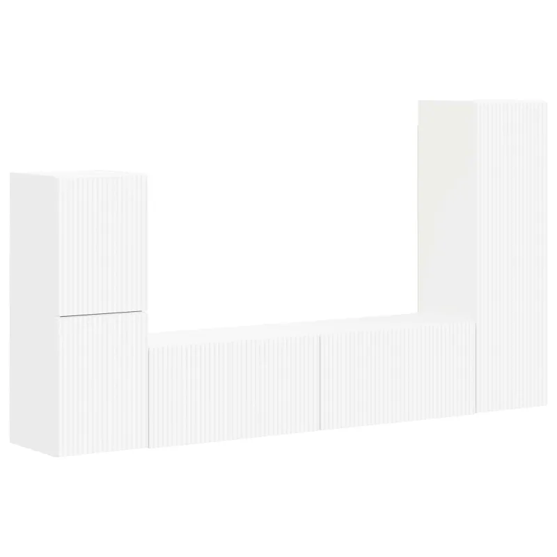TV spintelių komplektas 4 pcs Balta Apdirbta mediena