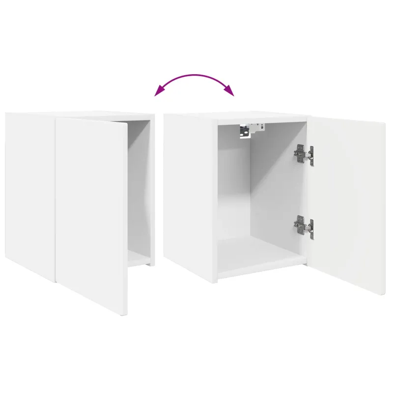 TV spintelių komplektas 4 pcs Balta Apdirbta mediena
