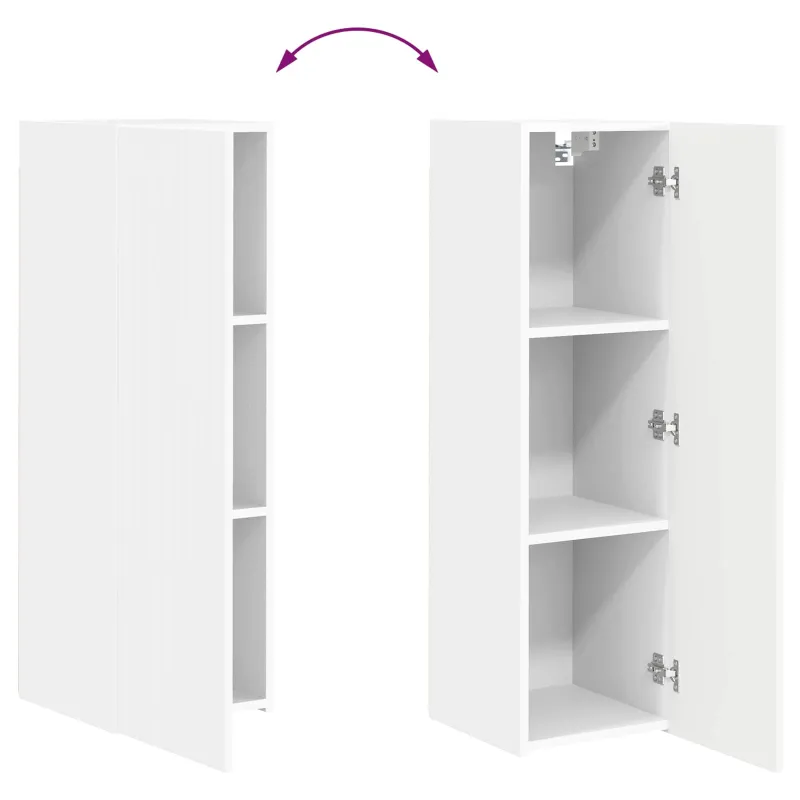 TV spintelių komplektas 4 pcs Balta Apdirbta mediena