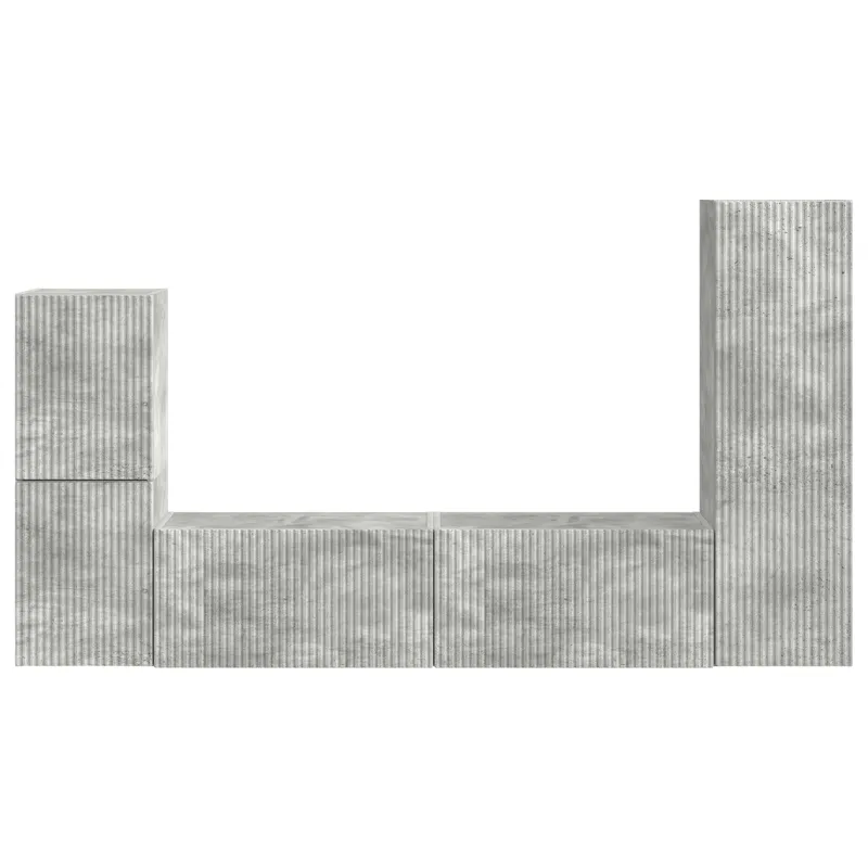 TV spintelių komplektas 4 pcs Betono pilka Apdirbta mediena