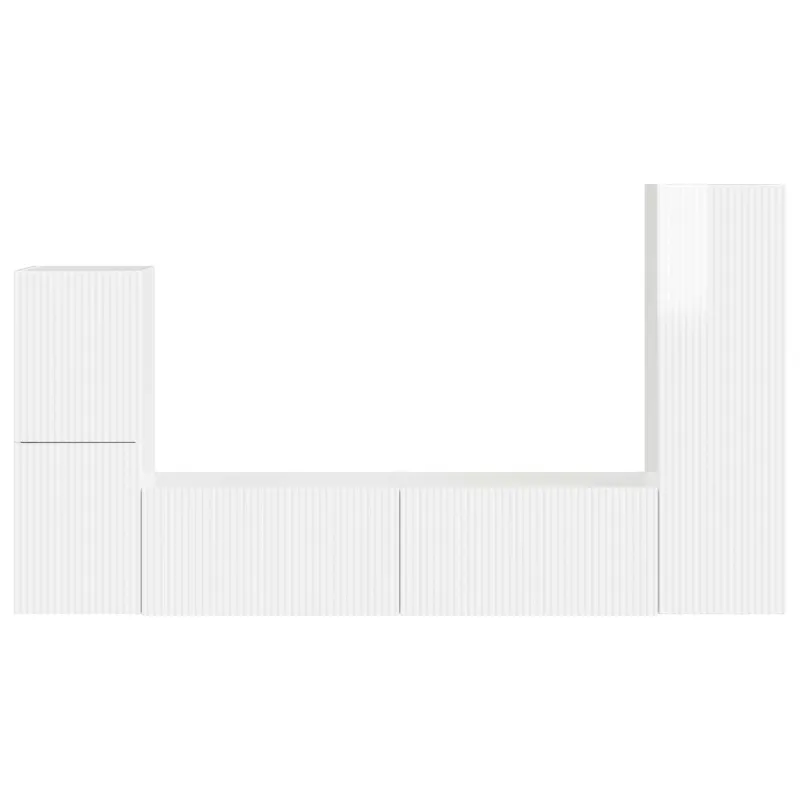 TV spintelių komplektas 4 pcs Aukštai blizganti balta