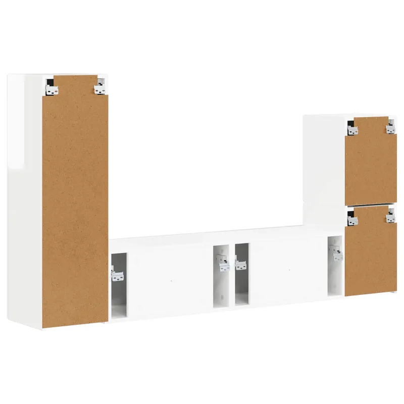 TV spintelių komplektas 4 pcs Aukštai blizganti balta