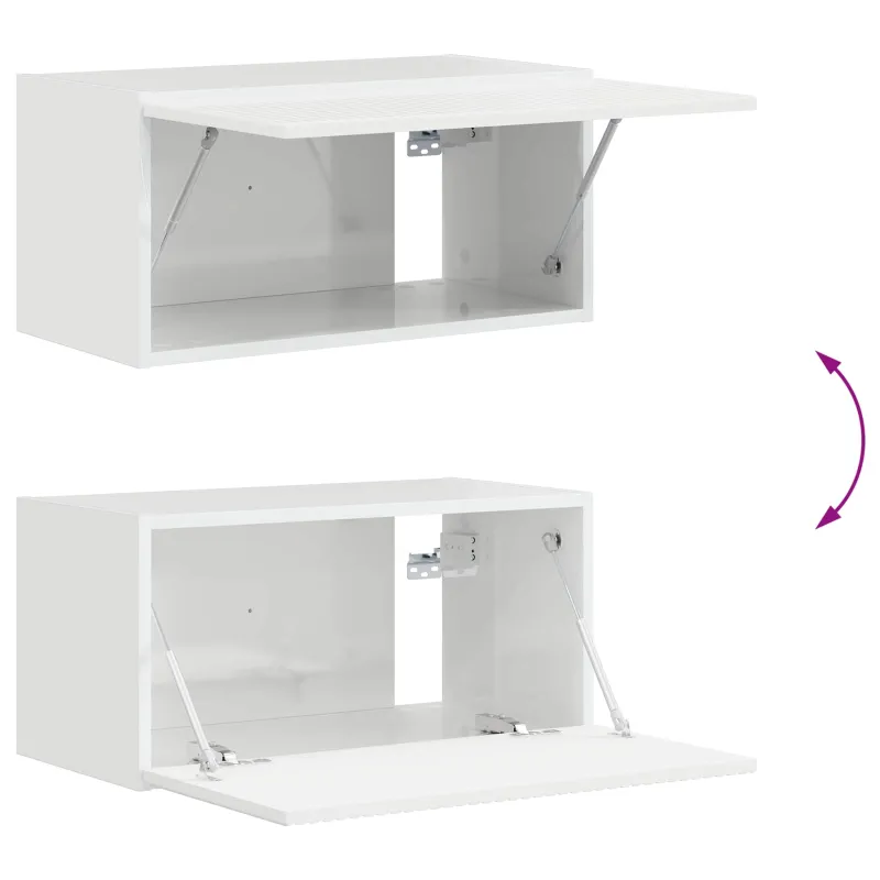 TV spintelių komplektas 4 pcs Aukštai blizganti balta