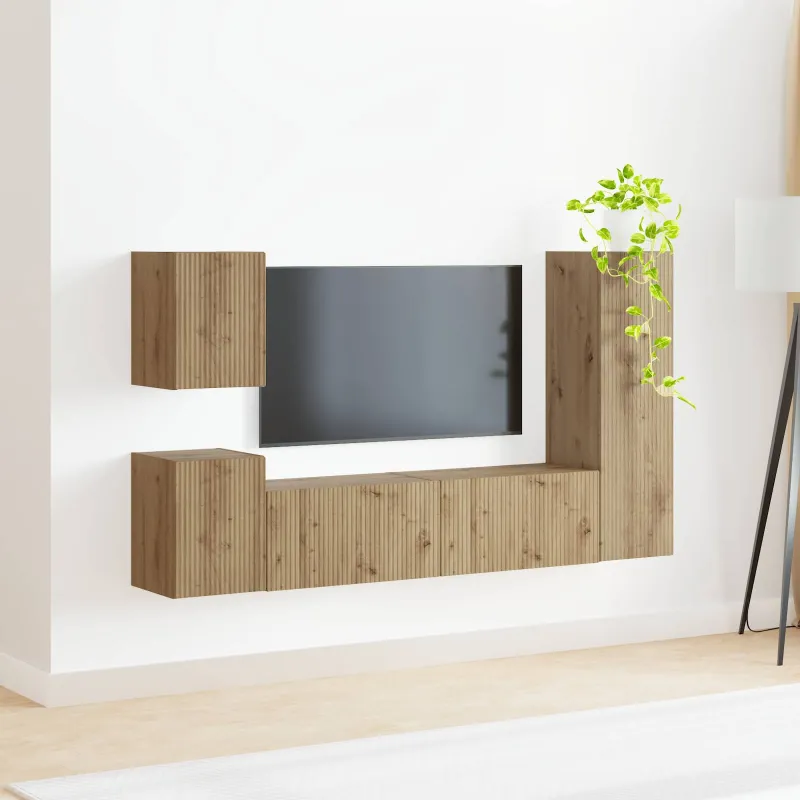 TV spintelių komplektas 4 pcs Amatininkų ąžuolas