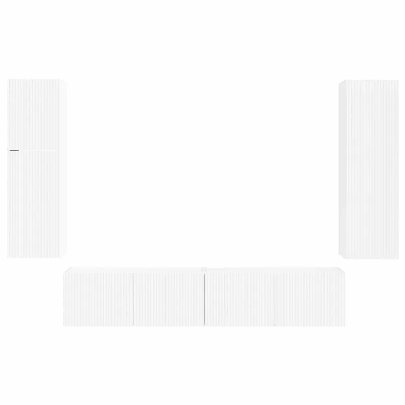 TV spintelių komplektas 4 pcs Balta Apdirbta mediena