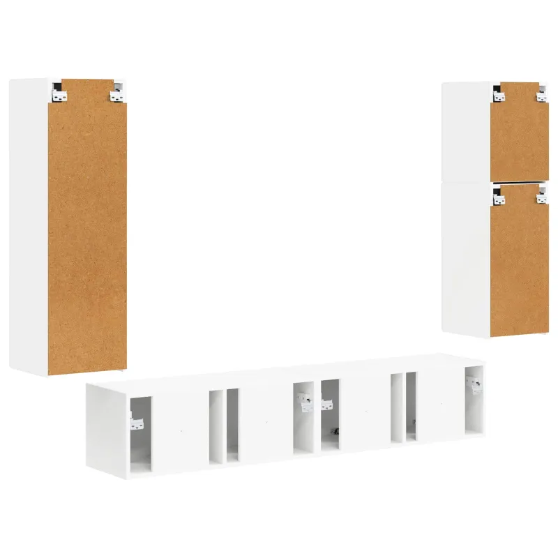TV spintelių komplektas 4 pcs Balta Apdirbta mediena
