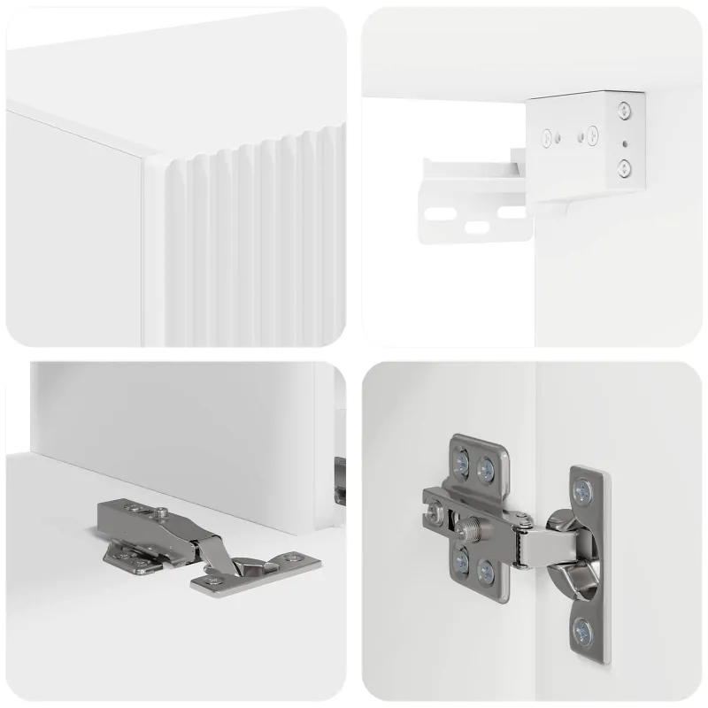 TV spintelių komplektas 4 pcs Balta Apdirbta mediena