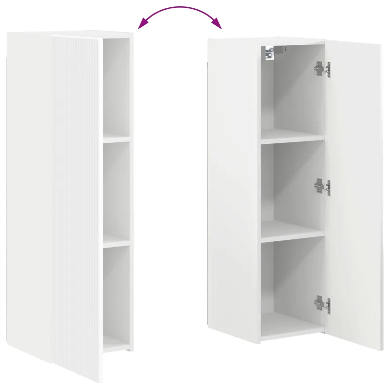 TV spintelių komplektas 4 pcs Balta Apdirbta mediena